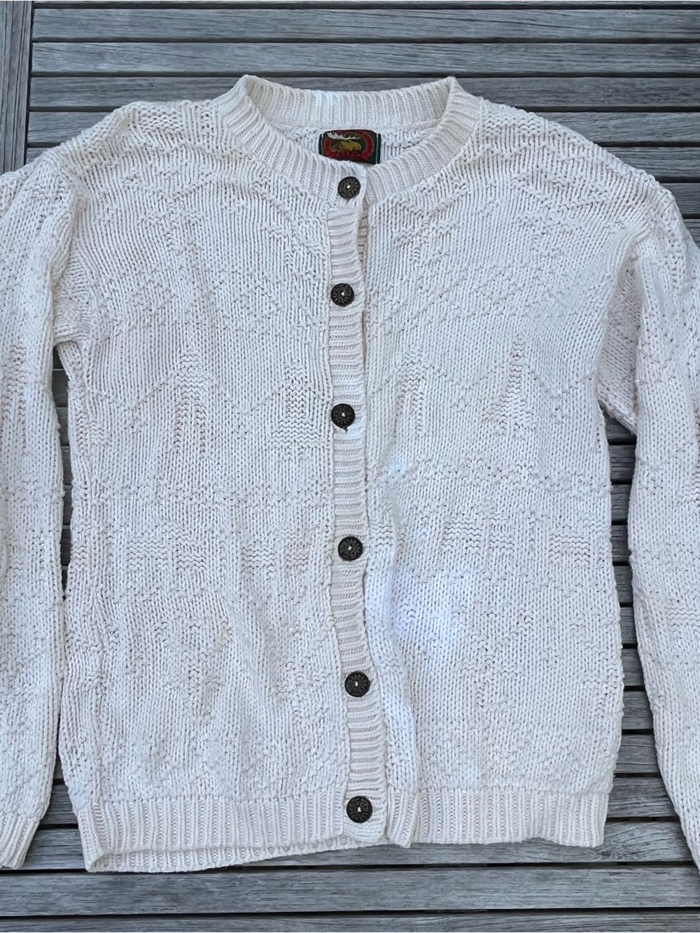 Aspen Collection ALPS brand Classic Cream Button-Front Knit Cardigan